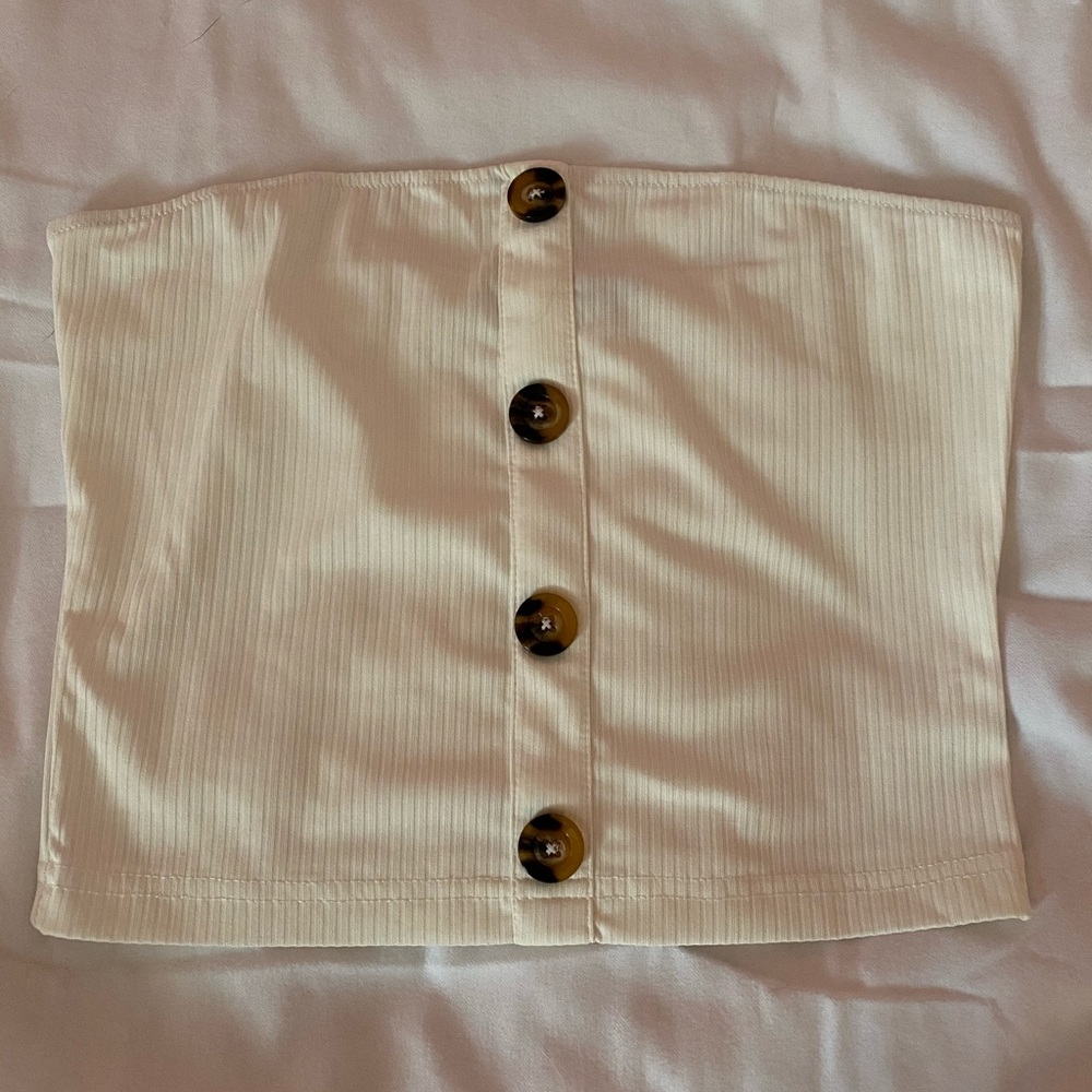 ZAFUL buttoned cropped tube top